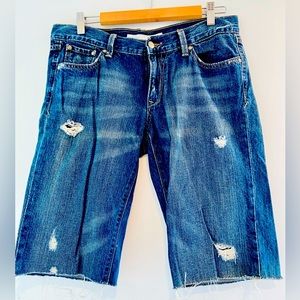 Distressed Denim Shorts